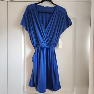 Bar III Macy's Royal Blue Wrap Dress